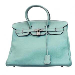 Hermes Birkin 35 handbag, Taurillon Clemence leather, Blue Lin, □P stamp, lad...